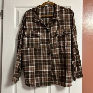 Oversized lightweight flannel shirt